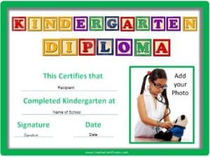 kinder graduation certificates