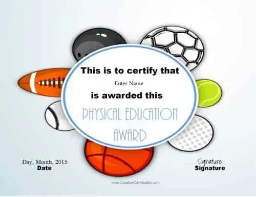 Physical Education Certificates