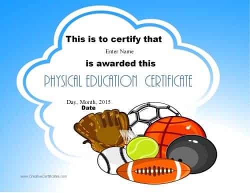 sport certificate