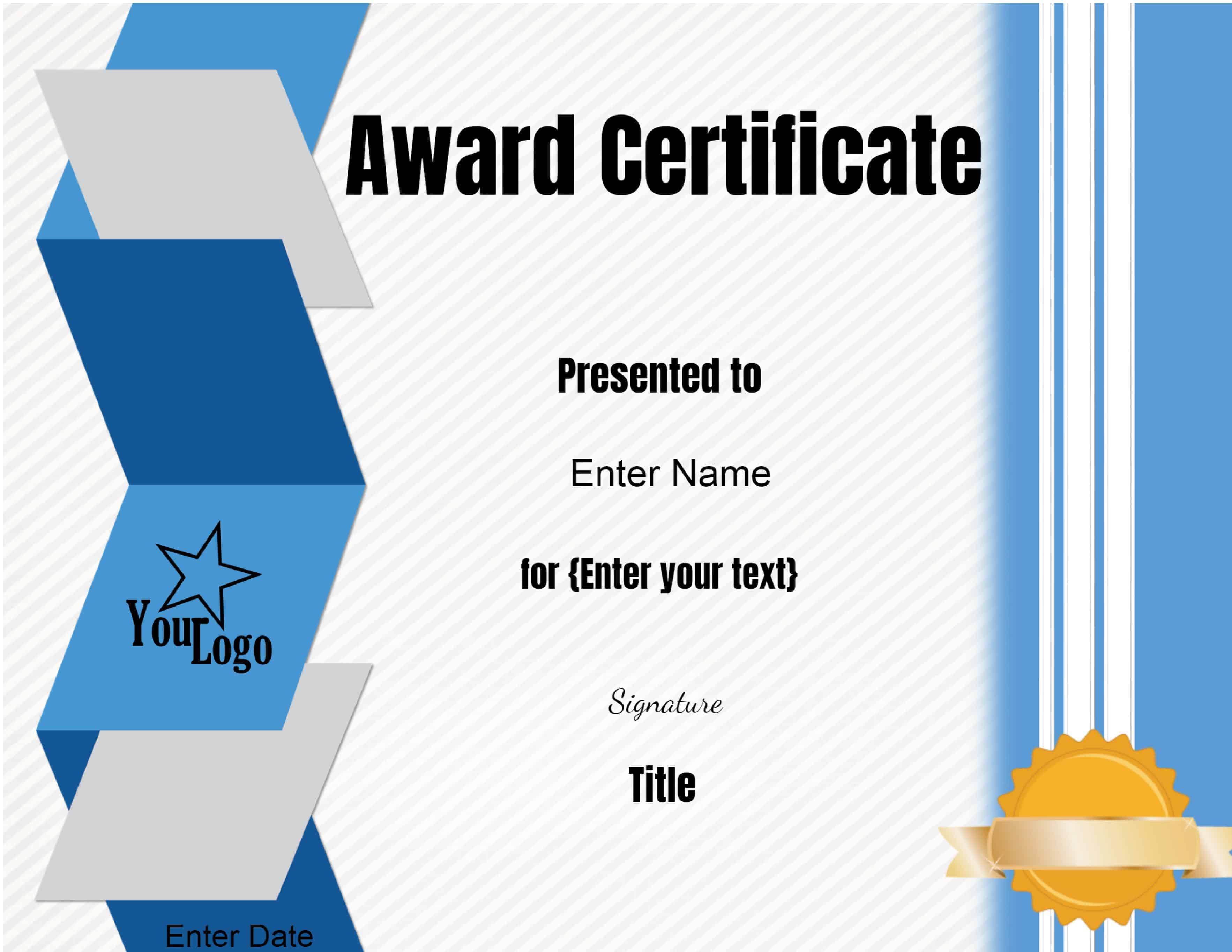 blank certificate template free