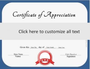 blue border with a red ribbon on generic certificate