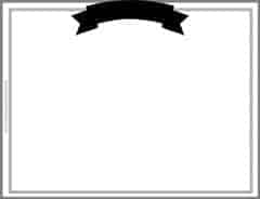 grey border with black ribbon for title or logo