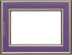 Semi ornate picture frame border in silver and lilac