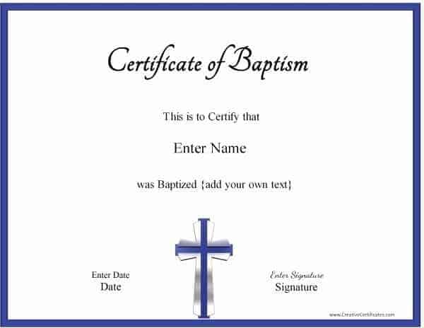 Catholic Certificate