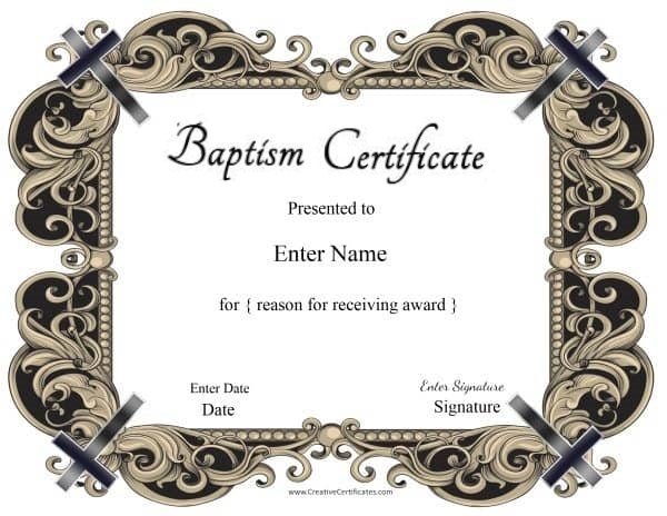 Baptism Certificate