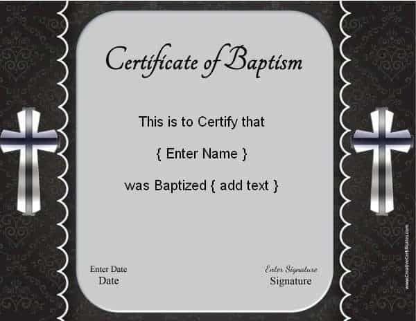 Baptism Certificate Template