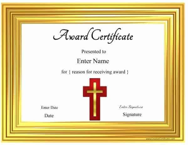 Free Printable Certificate Templates Christian