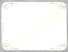 silver frame with silver pattern in each corner