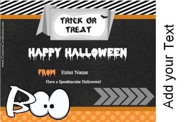 Halloween cards in black and orange (trick or treat)