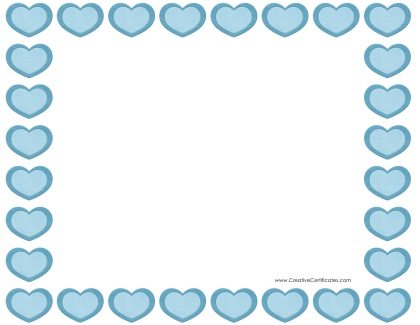heart border with blue hearts