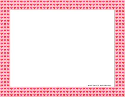 pink border with red hearts