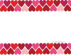 Free Heart Border Templates | Add text and/or images or print blank
