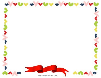 heart border with a red ribbon