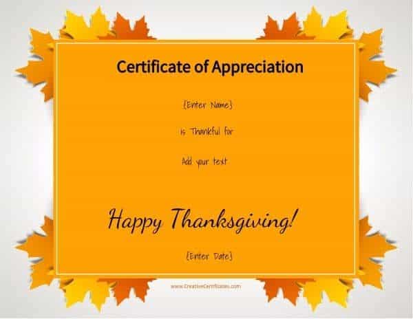 Certificate of Appreciation