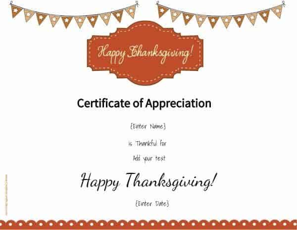 Thanksgiving printable with colored flags on top of the page
