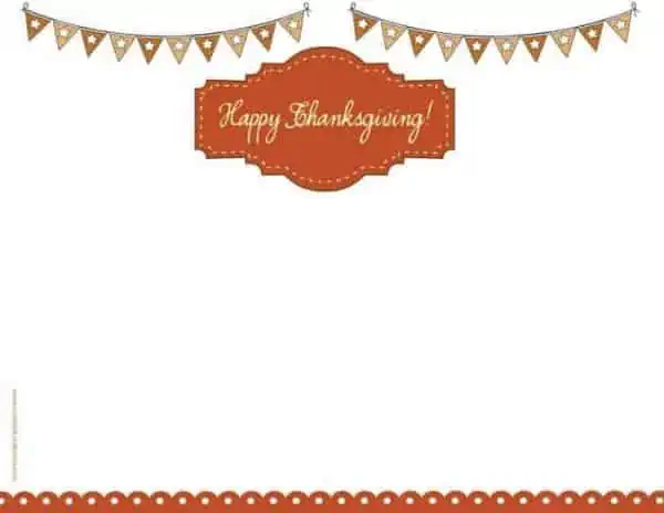 Happy Thanksgiving clipart on printable border
