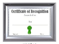 recognition template certificate