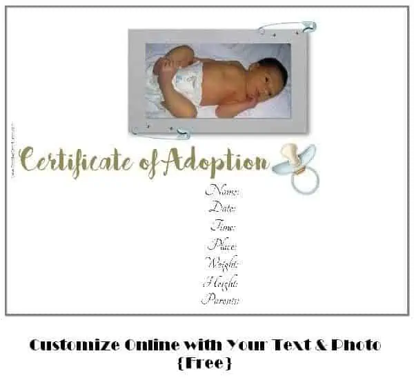 free adoption certificate template