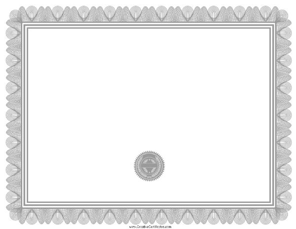 Free Blank Certificate  Print blank or customize online free