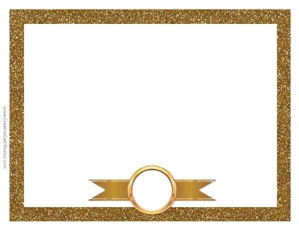 gold blank certificate
