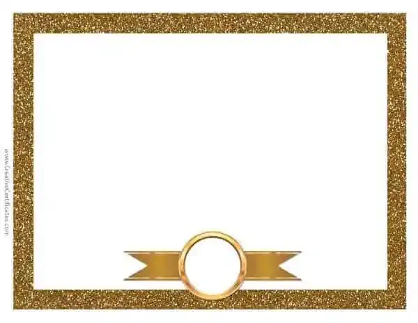 gold blank certificate