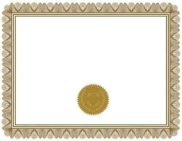 blank certificate