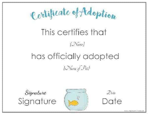 certificate of adoption template