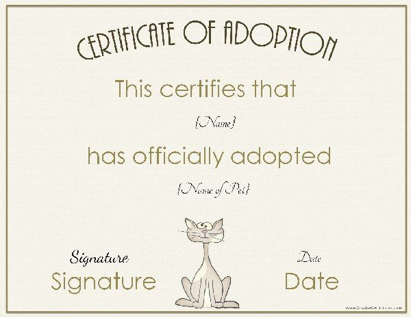 certificate of adoption template