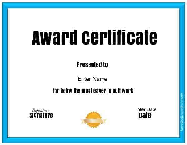 Free Customizable & Printable Funny Awards Free Customizable & Printable Funny Awards