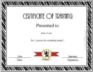 Participation in a training course