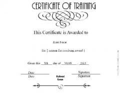 Free Certificate of Training Template - Customizable