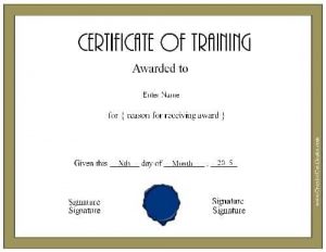 Training diploma