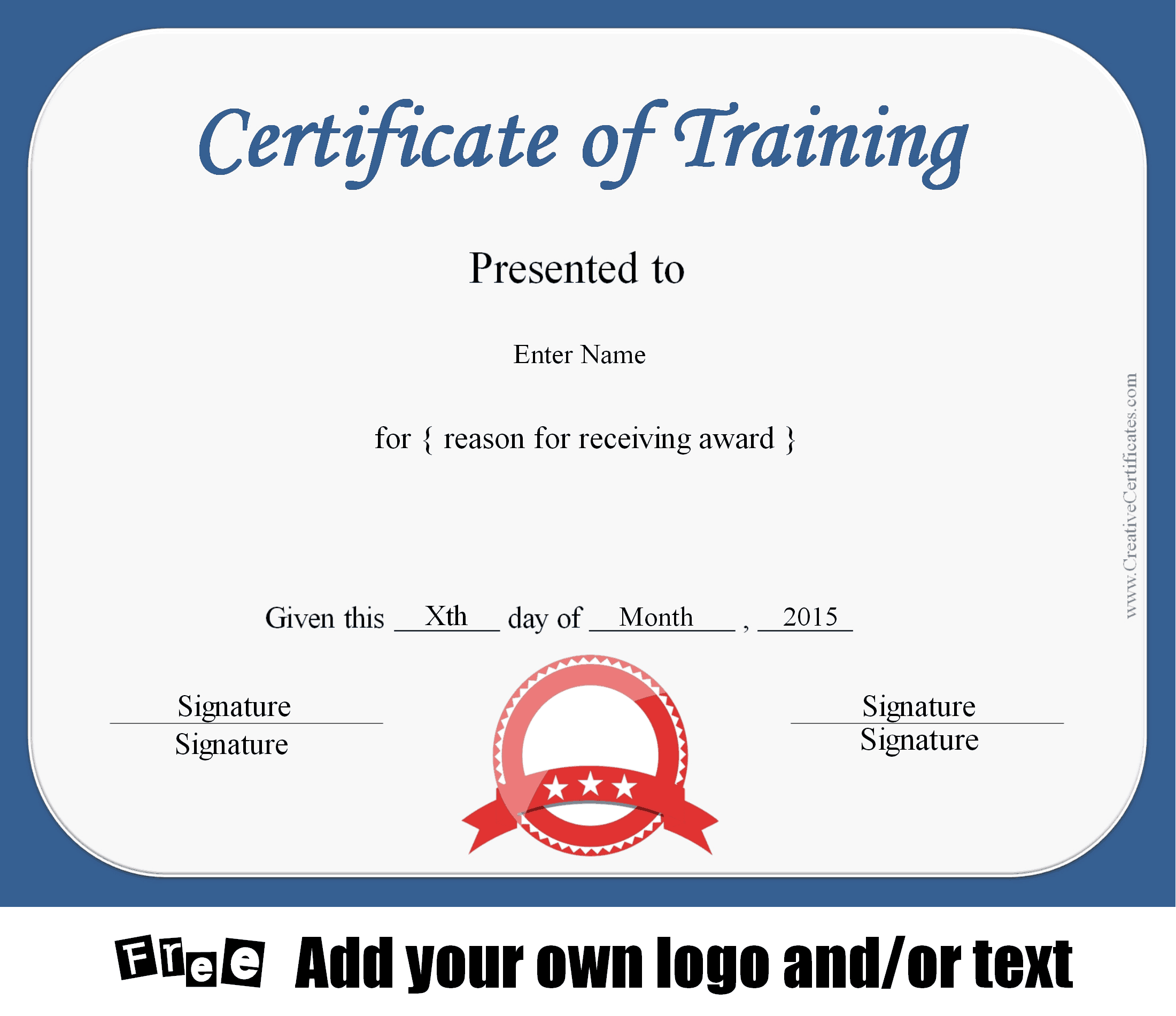 Free Printable Certificate Of Training Templates Free Download