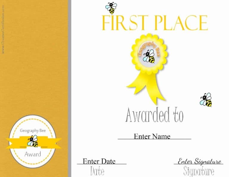 Free Printable Geography Bee Awards