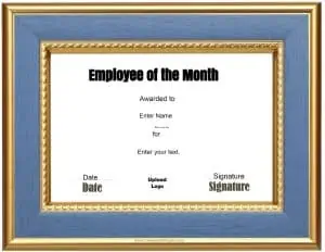 Employee of the month certificate