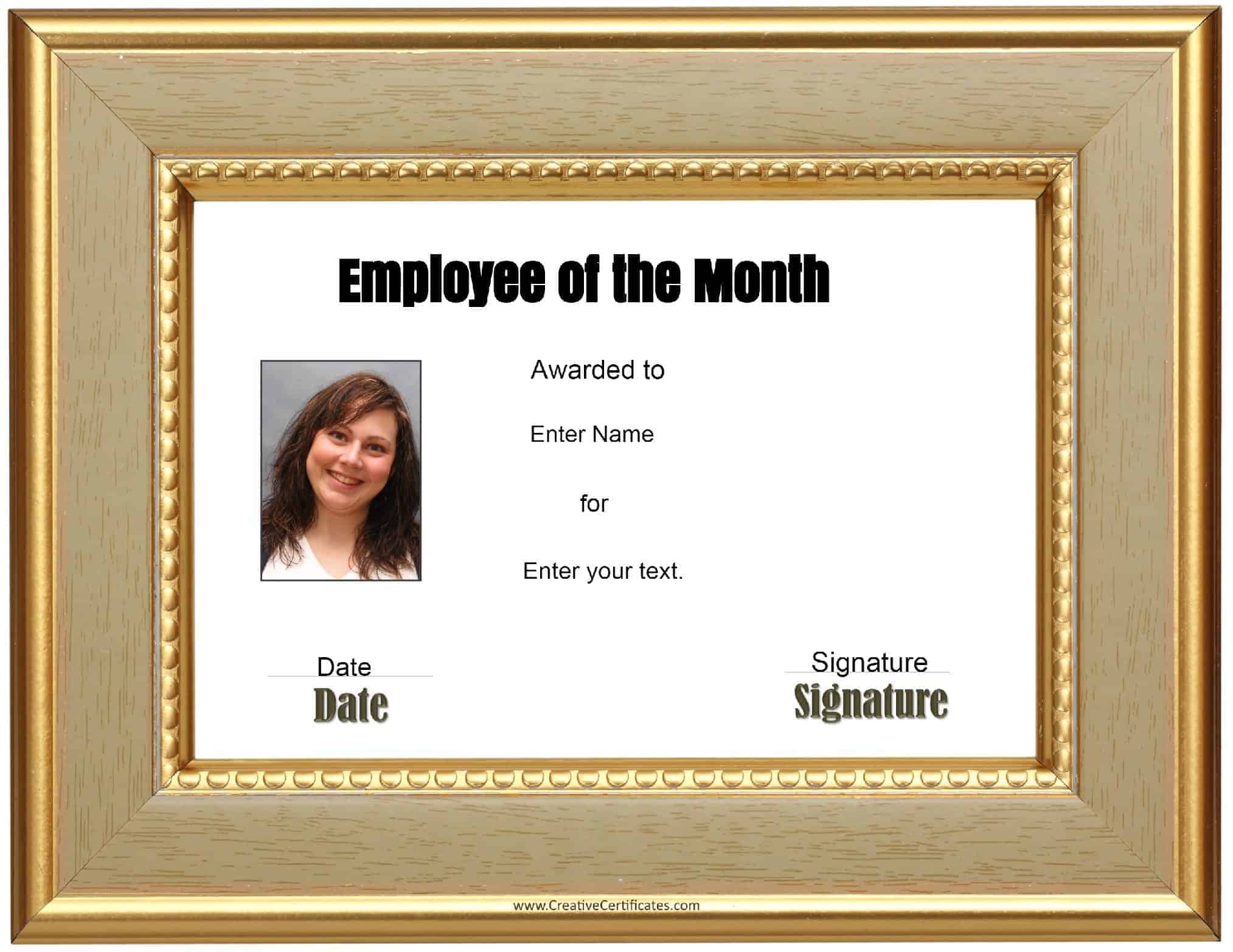 employee of the month frame template