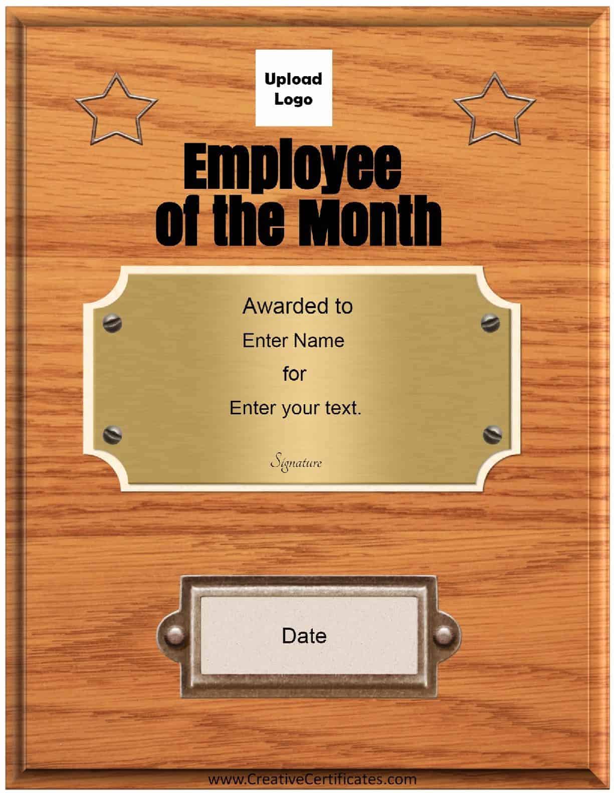 employee of the month certificate template 7