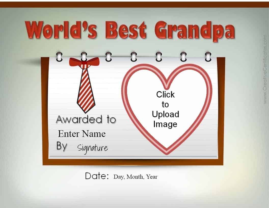 Best Grandfather Award Certificates