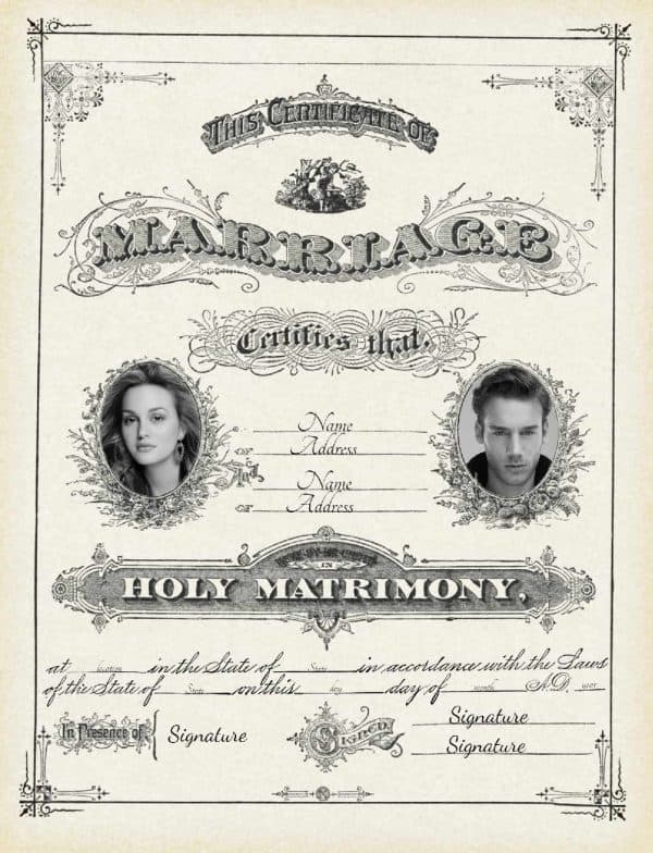 vintage marriage certificate