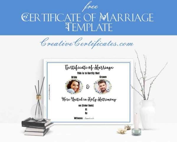 Certificate of marriage