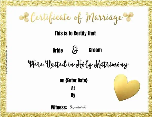 marriage certificates to print