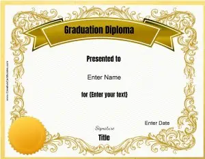 Fake diploma template