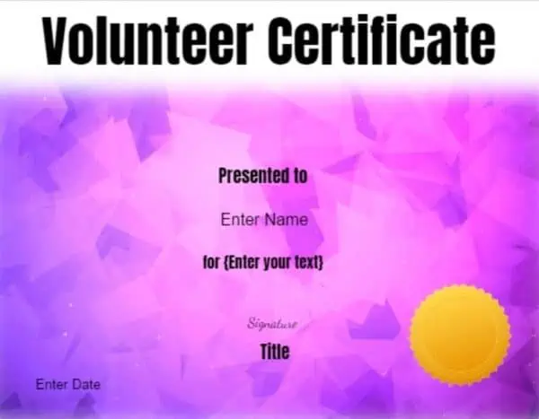 free printable volunteer certificates of appreciation