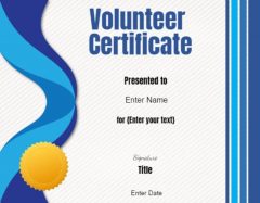 volunteer certificate of appreciation