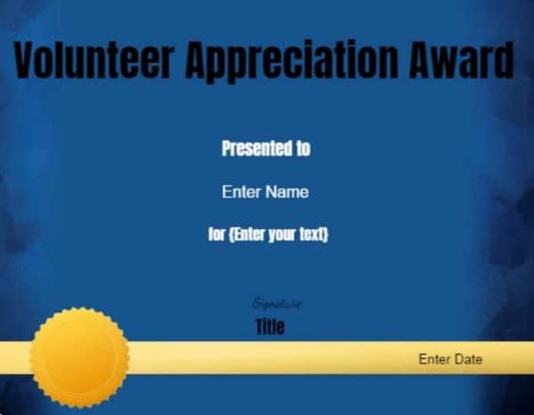 Volunteer Appreciation Award