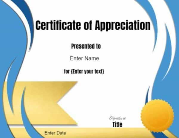 certificate of appreciation volunteer work