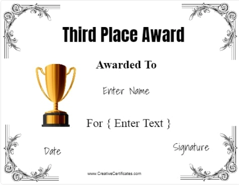 third place award