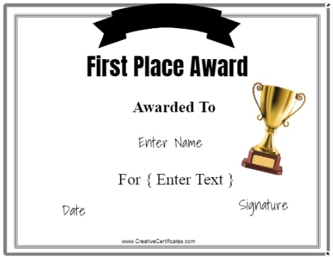 winner certificate template