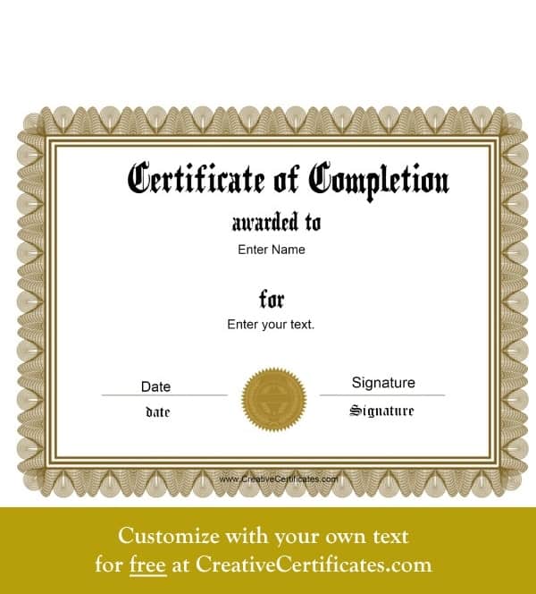 certificate of completion