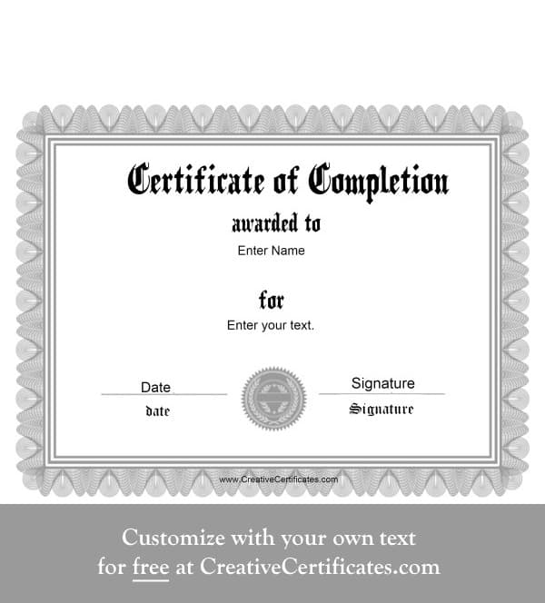 what is a certificate of completion